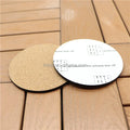 MDFSUB Classic Design Eco-Friendly Wood Sublimation Ready 95mm Round Coaster with Cork Bottom for Kitchen Use