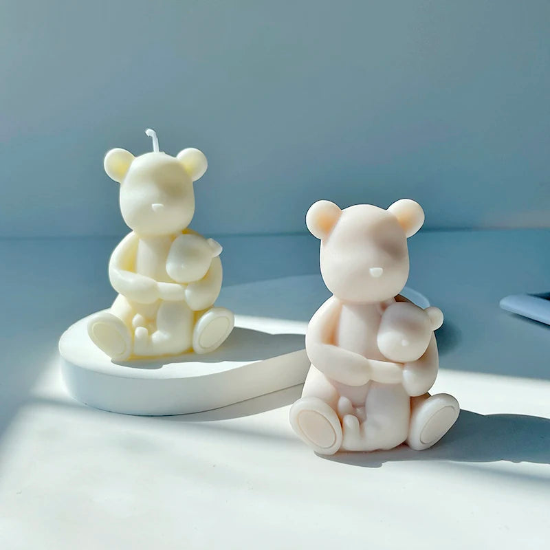 Violent Bear Silicone Mold DIY Cute Violent Bear Plaster Ornament Abrasive Scented Candle Mold