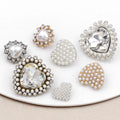 RB038 Vintage Heart Shape Metal Buttons Buttons Shank Style Cardigan Coat Sweater Featuring Rhinestone Plating