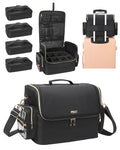 Relavel Makeup Bag Professional Cosmetic Makeup Artist Storage Travel Makeup Organizer Case Train Case Large Travel Bag