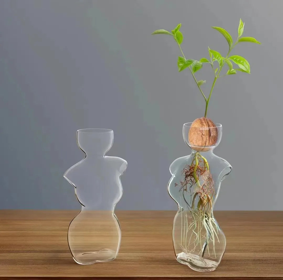 Body Shape Bud Flower Vase Table Decor Glass Vases Customized
