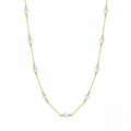 SPJ Wholesale Freshwater Baroque Pearl Necklace Cable Chain 925 Sterling Silver Pearl Beads Necklace Jewelry Set for Lady