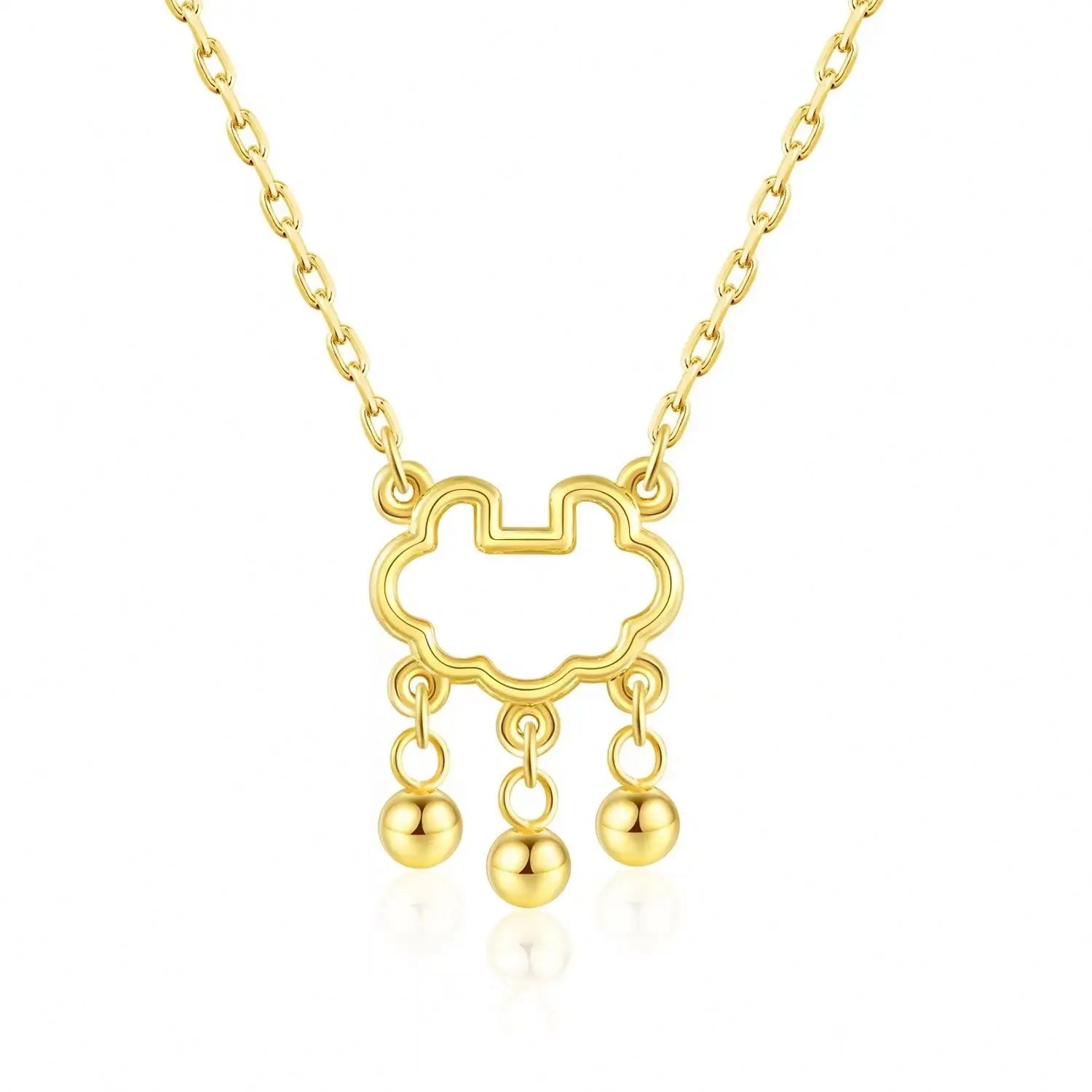 Xiangyun Lock of Good Wishes Necklace Copper-Plated Gold Chinese Style Women's Jewelry Integrated Chain Fashion Temperament
