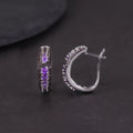 W0391 China Silver Jewelry Supplier Natural Amethyst Gemstone Designer Collection Unique Design 925 Sterling Silver Earrings