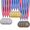 Wholesale Sports Competition Party Gift Gold Silver Copper Metal Medal With Ribbon