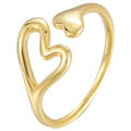 Cheaper Lower MOQ 925 Sterling Silver Hallow Double Heart Rings for Women