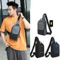 Multifunction Large Capacity Usb Portable Solid Chest Pack Outside Leisure Travel Backpack Crossbody Cycling Chest Bag for Men