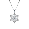 Quick Hand Women's Sweet Snowflake Necklace Pendant With Zircon Creative Ear Earrings Jewelry Set for Collarbone Chain Suit Gift