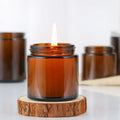 Custom Empty Brown Glass Candle Container Scented Candle Cup Glass Candle Jar With Lid