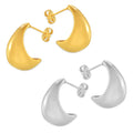Unique Simple Geometric Casual Style Jewelry Crescent Shape Stainless Steel Gold-plated C-type Hollow Earrings