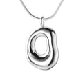 DAIHE S925 Sterling Silver Irregular Circular Pendant Necklace Fine Jewelry for Wedding Engagement Trendy Design Zircon