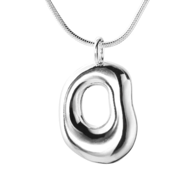 DAIHE S925 Sterling Silver Irregular Circular Pendant Necklace Fine Jewelry for Wedding Engagement Trendy Design Zircon