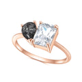 OL1037 Abiding Jewelry Pear Black Rutilated Quartz Square Cubic Zirconia Fine Gems 925 Sterling Silver Big Rings Jewelry Women