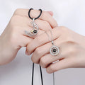 Fashion New 100 Languages I Love You Sun Moon Star Projection Necklace Attraction Magnetic Couple Necklace