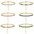 Wholesale Gold Bracelets Fine Jewelry 925 Sterling Silver 3.0mm Cubic Zirconia CZ Adjustable Tennis Bracelet for Women