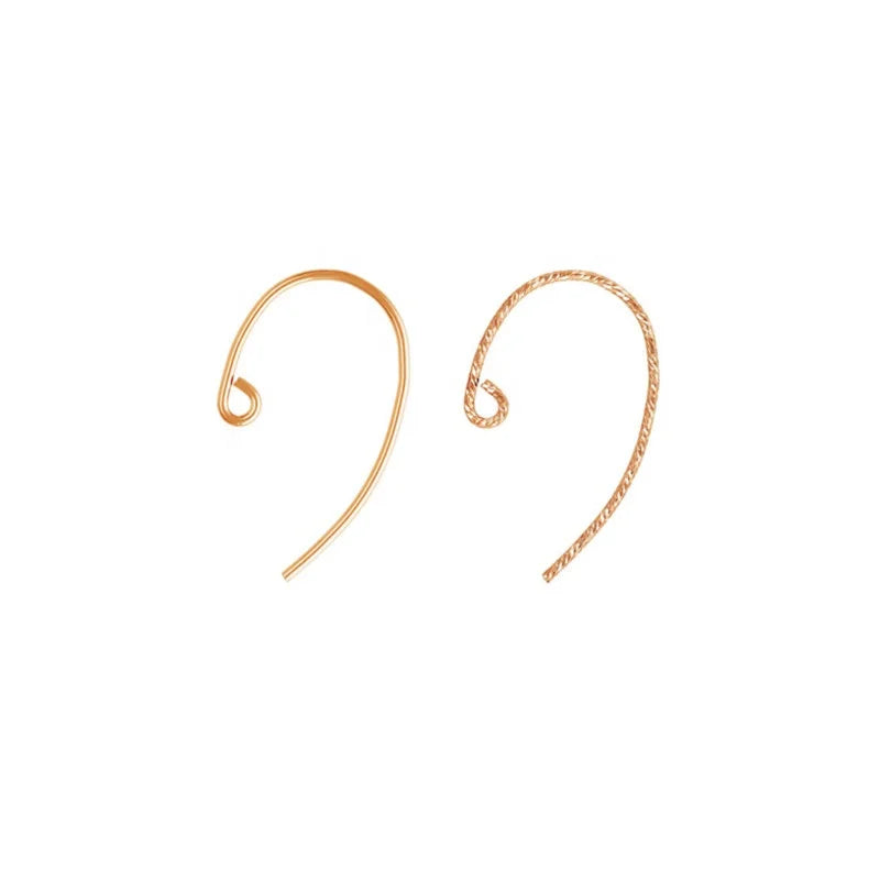 Vintage Rose Gold Filled Sparkle Bass Clef Hook Earrings Wire for Jewellery Making 14K Gold Filled