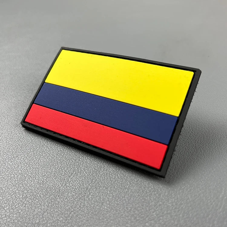 Custom 3D PVC Rubber Silicone Colombia Flag Patch for Hat Accessory