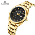 NAVIFORCE 8030 GB Golden Big Dial Factory Custom Logo Waterproof Men Quartz Wrist Watches Stainless Steel Belt Relojes Hombre