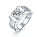Hot Sale Moissanite Jewelry 925 Sterling Silver VVS 1 CT Diamond Moissanite Mens Ring for Engagement
