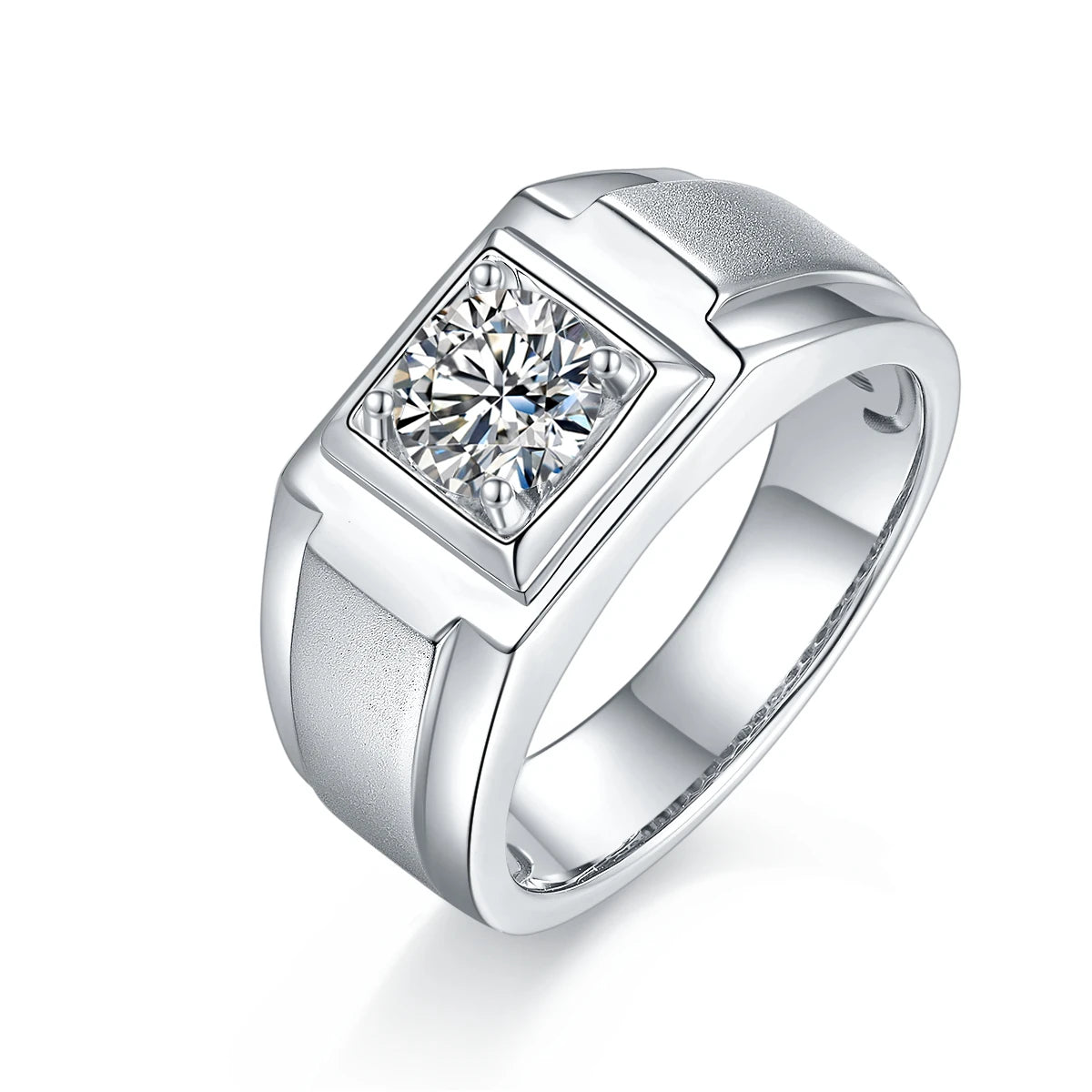 Hot Sale Moissanite Jewelry 925 Sterling Silver VVS 1 CT Diamond Moissanite Mens Ring for Engagement