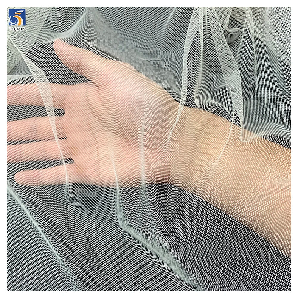 ZP-8 Lightweight Knitted Nylon Wedding Clothing Tulle Fabric White 100% Polyester 50A Mesh Fabric 5 Yards Tulle Textiles MegaBDM