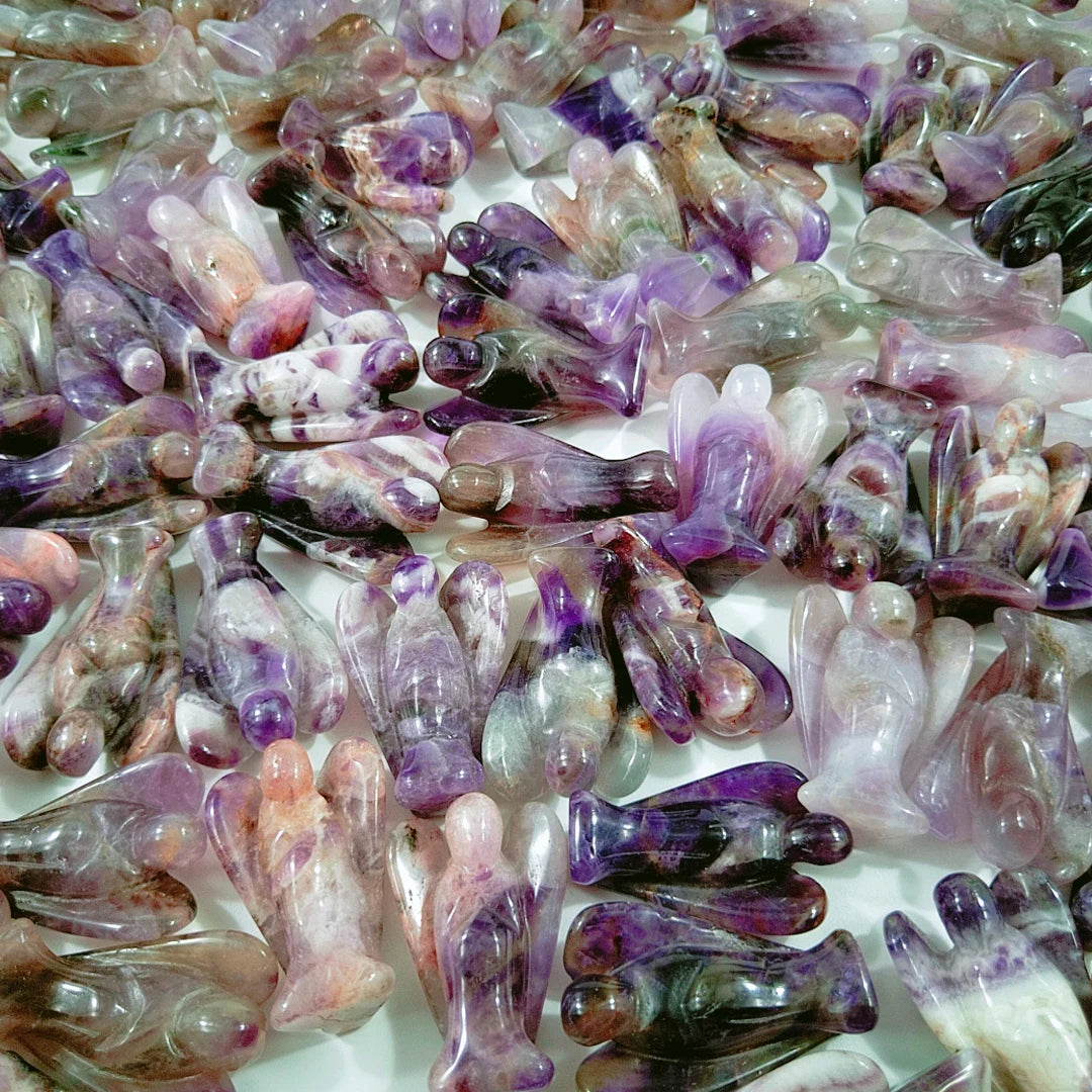 Huiying Bulk Gemstone Angel Carving 1.5 Inch Amethyst Angel Crafts