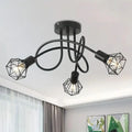 Modern 3-Head LED Ceiling Light Black Color Chandelier Lamp for Home Decor for Bedroom Living Room Indoor Lighting