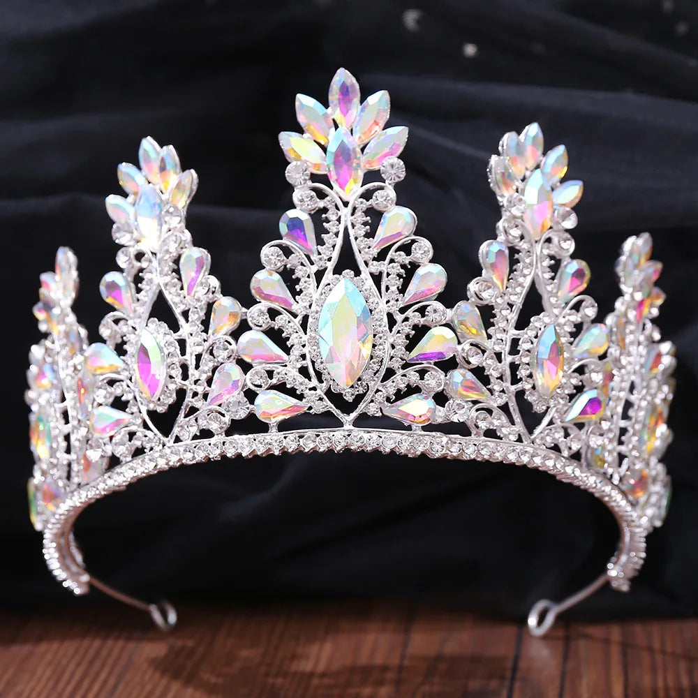 12 Style Baroque Ab Rhinestone Wedding Tiaras Pageant Bride Tornasol Crystal Rhinestone Crown for Wedding