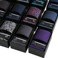 Men's Business Style Paisley Necktie Floral Polyester Tie Set With Pocket Square Clip Cufflinks in Gift Box Accessory