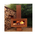 Freestanding Corten Steel Wood Burning Exterior Fire Pit Chimenea