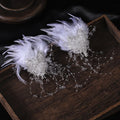 Wholesale Cute Children's Performance Dress Photo Headwear New Crystal Tassel Bridal Jewelry fairy Feather Hair Clip