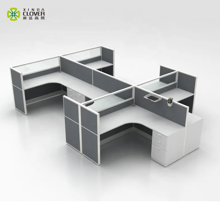Wholesale Wooden Contemporary Extendable L Workstation Desk Privacy Panel Modular Office Partition Cubicle