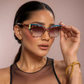 New Fashion Designer Ladies Custom Logo Large Sunglasses Woman Cat Eye Shades Sunglasses