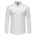 2023 New Chinese Style Mens Tops Tang Suit Fashion Solid Traditional Long Sleeve China Style Shirt