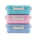 Microwave Safe Bento Box Adult or Kids 3 Compartment Food Container Divided Rectangle Three Grid Wheat Straw Lunch Box