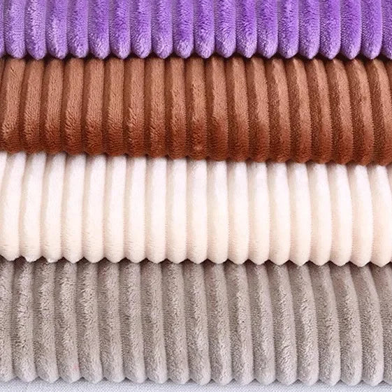 Fashion Stripe Design Velvet Customized Color Knitted Pajamas Blanket Flannel Fleece Fabric