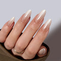 BTArtbox Medium Almond Fake False Nails Artificial Fingernails Wholesale Ombre Glitters Champagne Soft Gel Custom Press on Nails