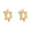 Original Design 18K Gold Plated Stainless Steel Jewelry Hollow Snowflake Ear Stud for Women Delicate Pendientes Earrings E221473