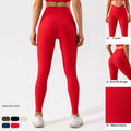 SHINBENE Cross Waist Yoga Leggings Women's Quick Dry Ribbed Running Workout Pants Compression Leggings