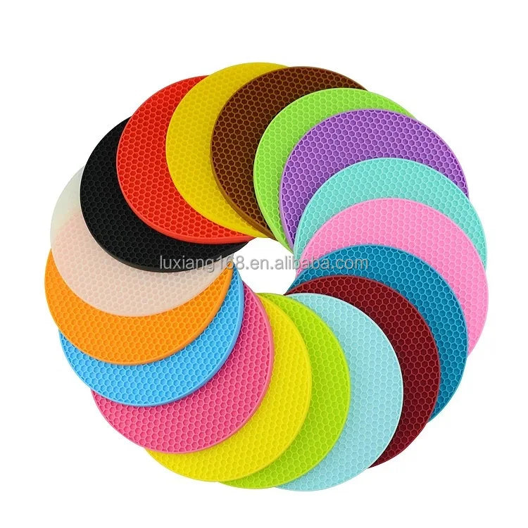 Kitchen Utensil Accessories Heat Resistant Honeycomb Silicone Hot Pot Holder Mat Coaster