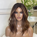 Natural Human Hair Wigs Dark Chocolate Brown Highlight Color Double Drawn High Density Silk Top Wig Grade 14A 16A European Hair