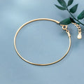 Wish Jewelry Chic Minimalist Thin Round Snake Real Gold Plated 925 Sterling Silver Chain Bracelets for Women Girls