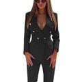 S0454H New Ladies Autumn Winter Fashion Long Sleeve V Neck Ladies Suit Suit