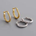 Summer High Quality Dropshipping 925 Sterling Silver Twist Irregular Chic Hoop Earring Jewelry for Women