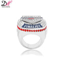 Custom Jewelry Men's Sports Baseball Football Red Sox Championship Ring With Diamonds