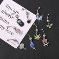 Gaby Women's Cute Stainless Steel Butterfly Body Jewelry Surgical Steel Belly Button Ring for Wedding Gift Piercing Belly Ring