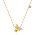 Fenyi Wholesale Jewelry Personality Simple Versatile Fashion Niche Design Clavicle Chain Zircon Bee Pendant Necklace for Women