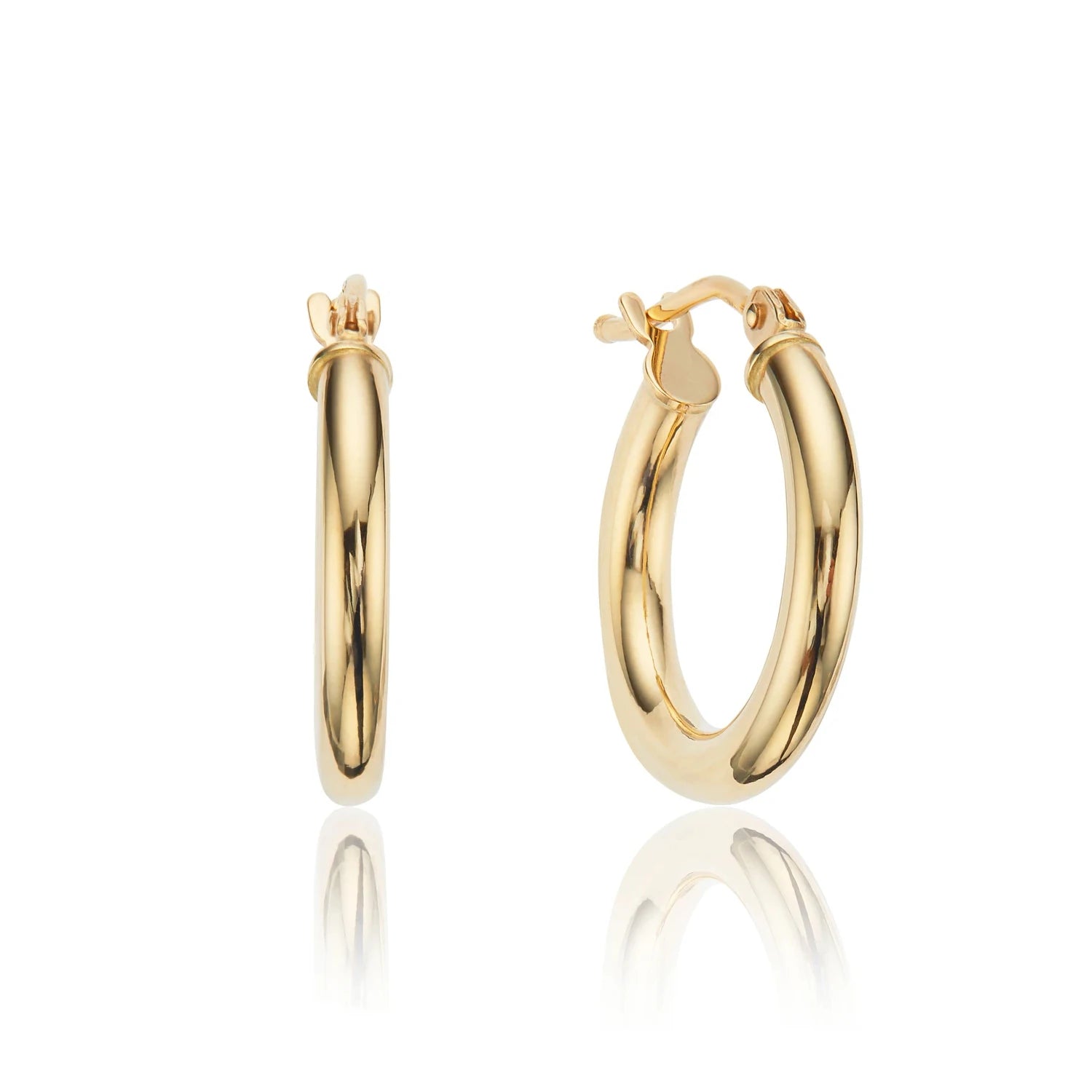 LOZRUNVE Custom 925 Sterling Silver Plain Minimalist Chunky Small Gold Hoop Earring Ear Ring