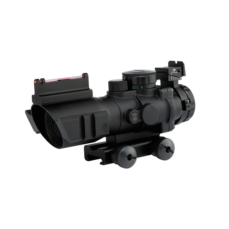 Hunting Red Dot Real Fiber Optics 4X32  Red Green Blue  Illuminated Tactical Optical Sight Scope