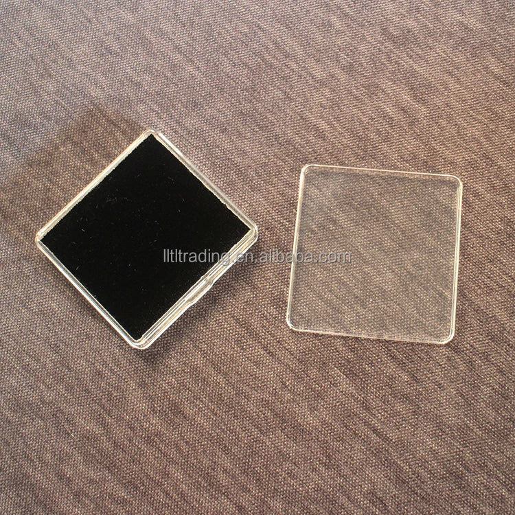 Wholesale Portable Minaral Box Gemstone Packaging Box case with Lid Velvet and Pearl Foam Pad Acrylic Gemstone Display Boxes
